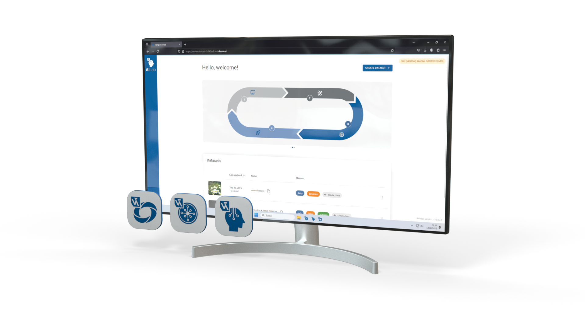Die cloudbasierte Trainingsumgebung AI Lab ist einfach bedienbar und ideal für KI-Anwendende aller Erfahrungslevel.