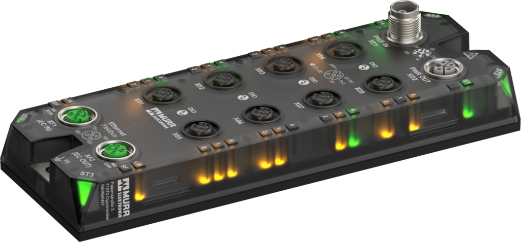 Neu im IO-Link-Portfolio von Murrelektronik ist die pure.IO-Familie. Die Module sind nicht nur kompakt, leicht und weiterschleiffähig, sondern haben auch Diagnose- und Status-LEDs, die auch von der Seite sichtbar sind.