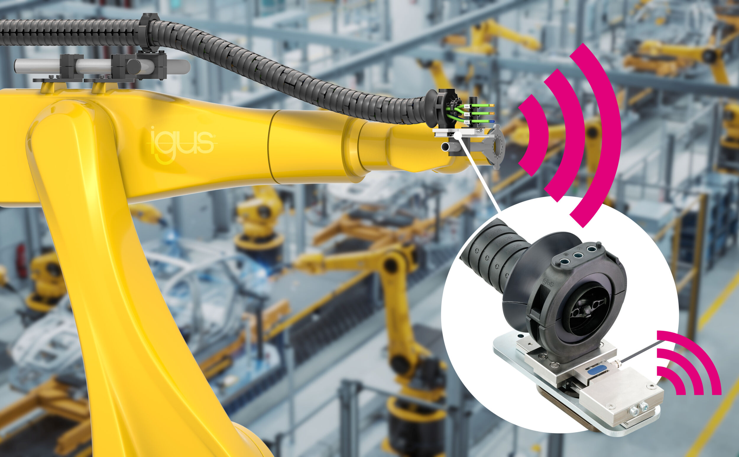 Dreidimensionale Energieketten der Serie Triflex von Igus