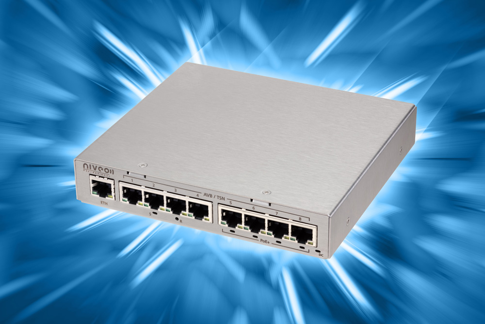 Der Switch NGSME9AVB von EKF verfügt über acht echtzeitfähige Gigabit-Ethernet-Ports.