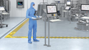 Der VisuNet FLX mit integriertem RFID-Reader, Not-Aus und Barcode-Scanner für Atex/IECEx Zone 2/22 und Div. 1