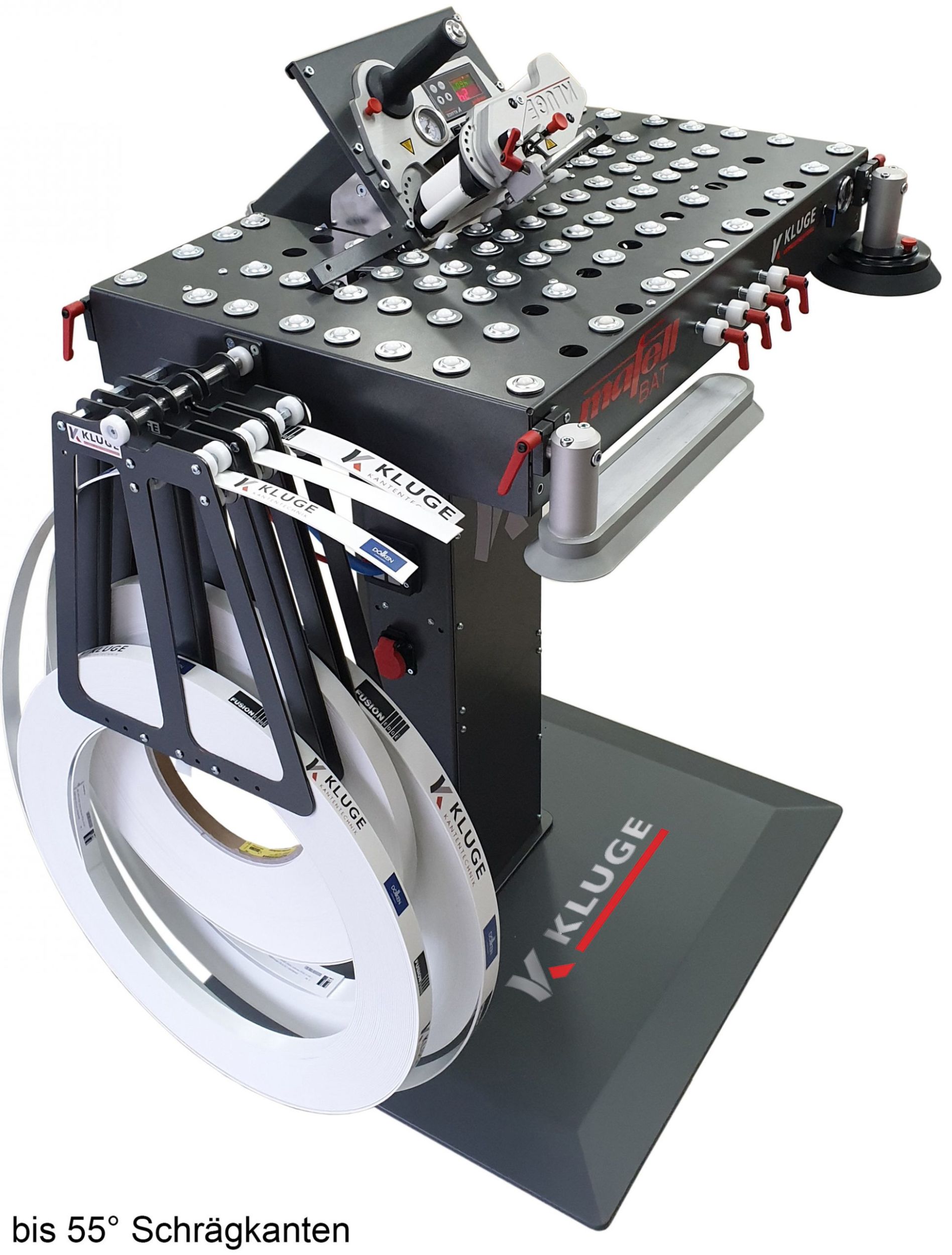 Nullfugenbekanter HIT-M und Bearbeitungstisch (BAT) mit Magazin und Logo