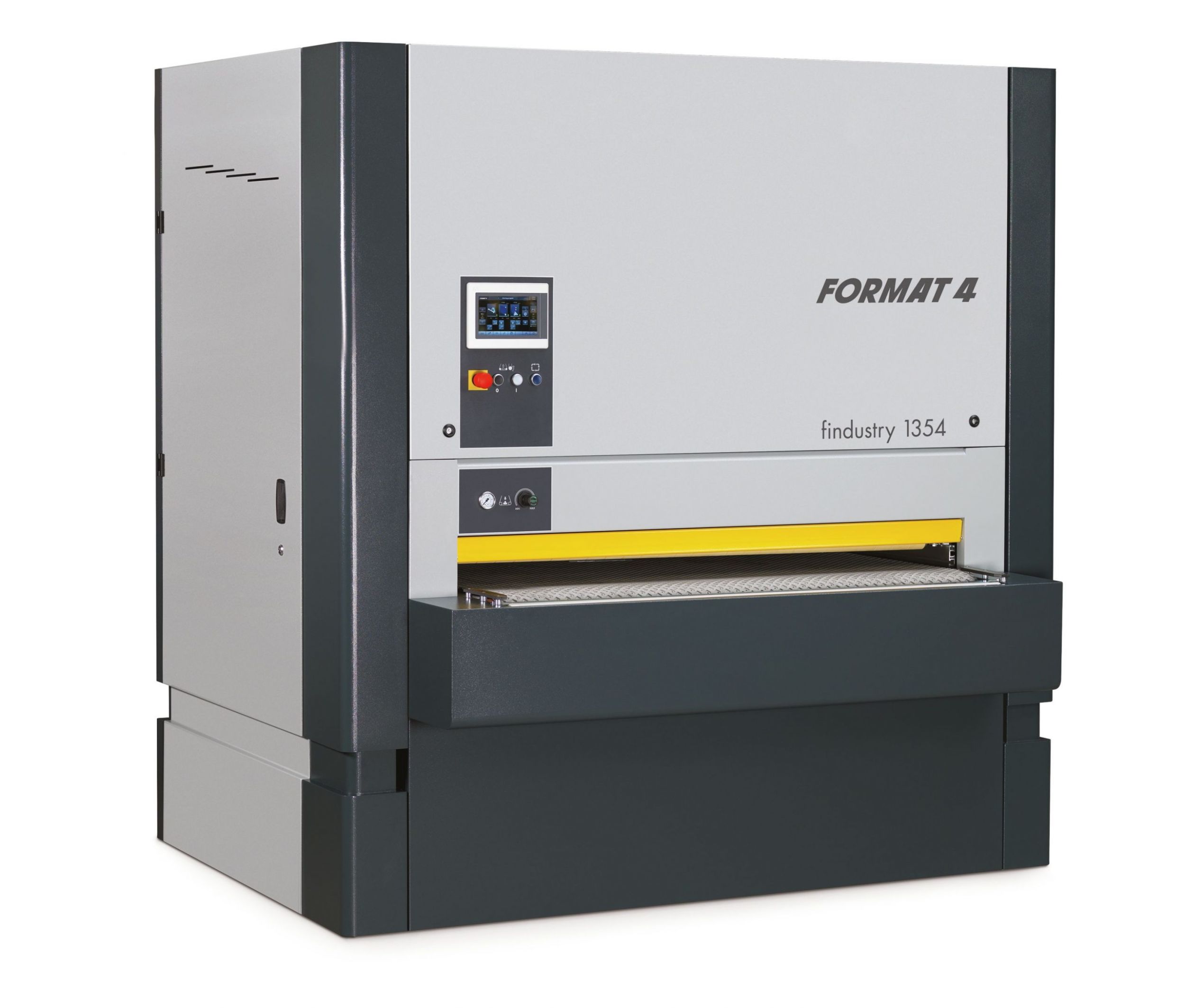 Schleifen mit vielen Freiheiten Die neuen Breitbandschleifmaschinen Format 4 findustry 1352, 1353 und 1354 (im Bild) wurden für individuelle Anforderungen in der Oberflächenbearbeitung entwickelt.