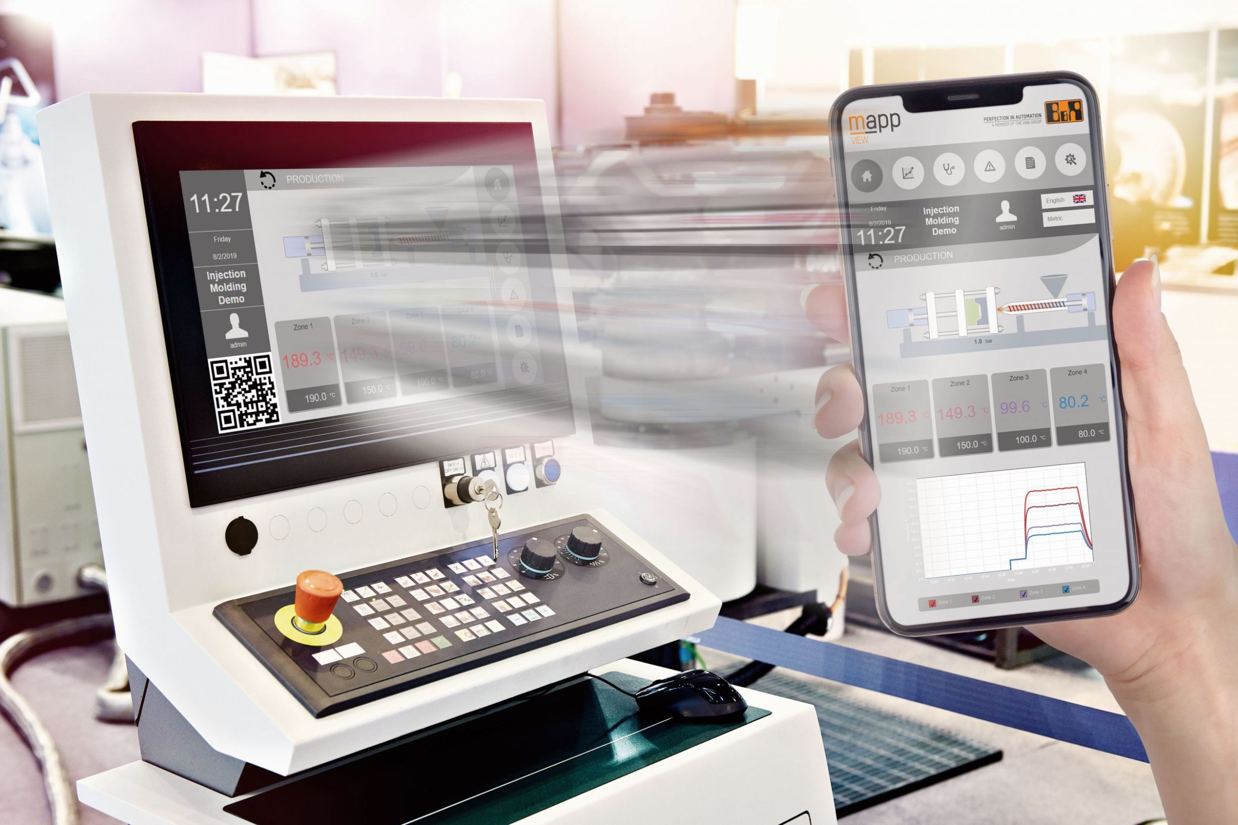 Maschinenbediener können ihre Maschinen nun auch von mobilen Geräten aus steuern und sich während der Arbeit frei bewegen.