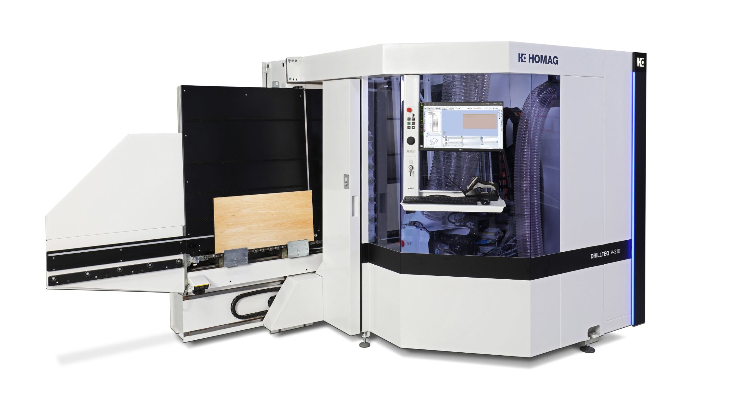 Neues Raumwunder
der CNC-Bearbeitung Die Drillteq V-310 gilt als Raumwunder. Das neue vertikale CNC-Bearbeitungszentrum von Homag steht für maximale Korpusbearbeitung und minimalen Platzbedarf.