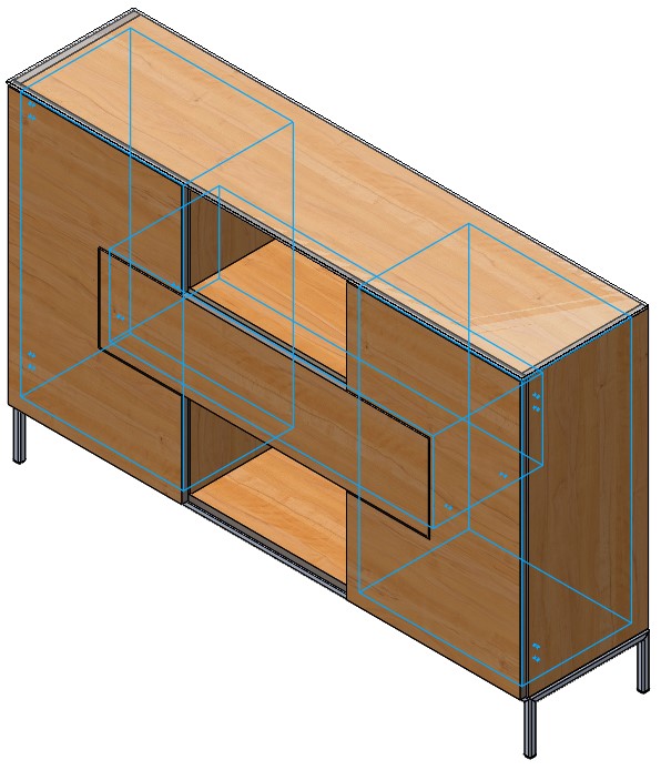 Smart Möbel konstruieren Bisher war das Highlighten von SwoodBoxen im Grafikbereich nicht möglich. Es wurde nur die Box und die dazugehörigen Machinings angezeigt.