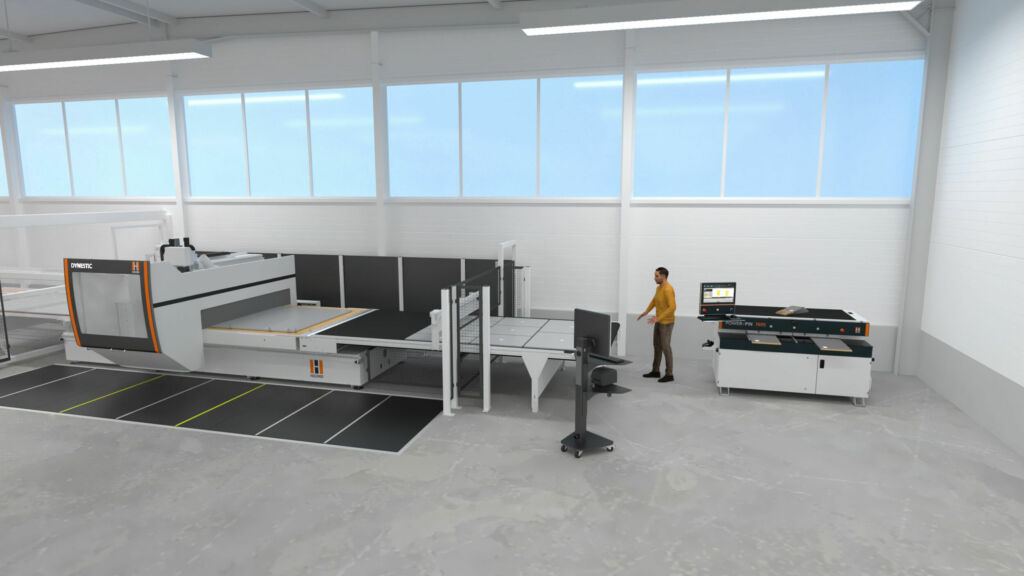 Bohren und dübeln an der Nesting-Anlage 1 Nesting-Bearbeitungszentren der Dynestic-Baureihe von Holz-Her bieten den Vorteil der präzisen Formatierung und CNC-Bearbeitung in einer Aufspannung. Die neue Power-Pin bietet eine enorme Zeitersparnis beim Dübeln. Sie ergänzt die Nesting-Anlage oder Säge.