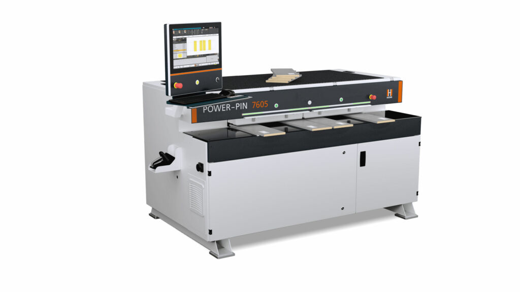 Bohren und dübeln an der Nesting-Anlage 2 Die neue Power-Pin bietet eine enorme Zeitersparnis beim Dübeln. Sie ergänzt die Nesting-Anlage oder Säge-CNC-Kombination.