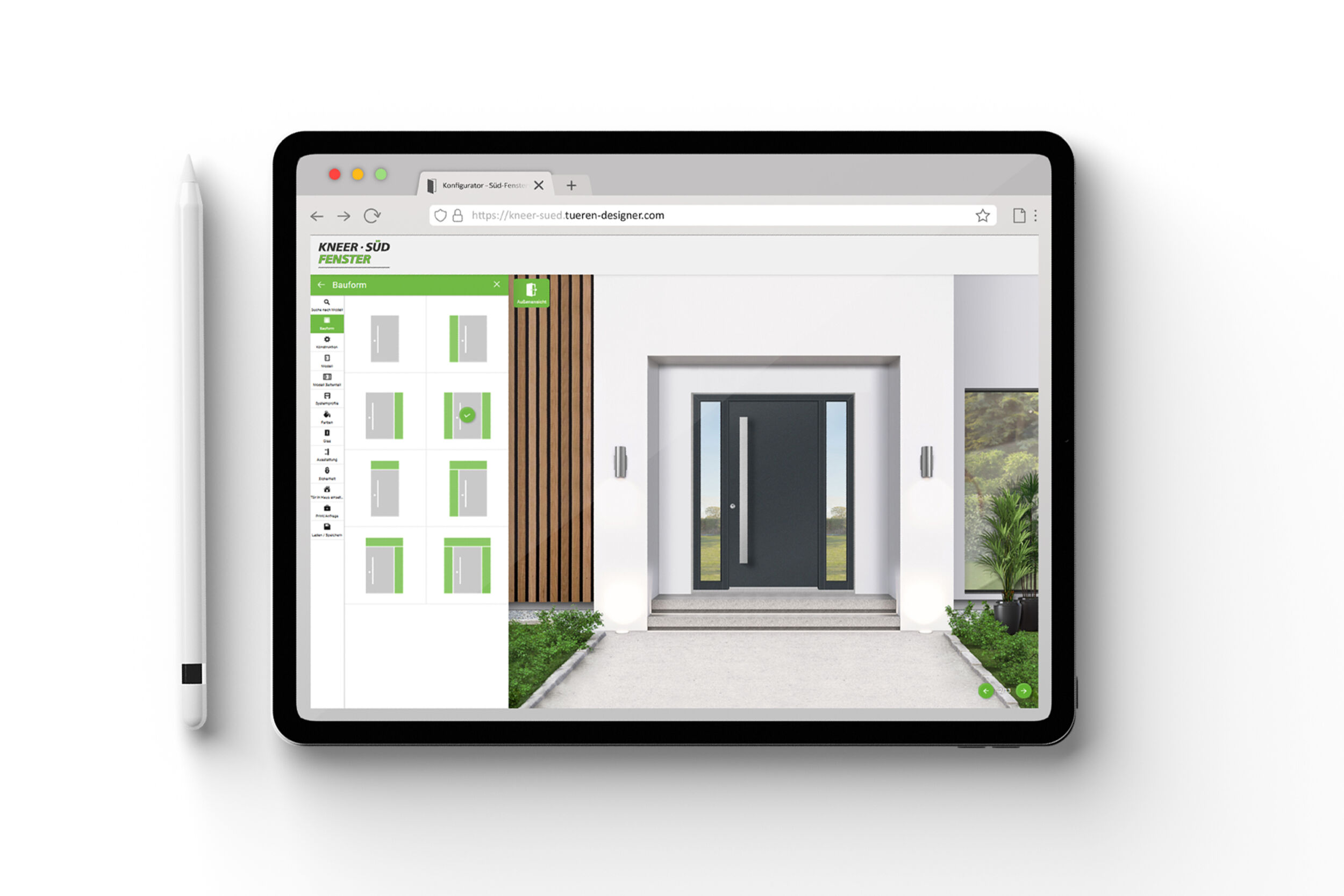 Mit dem Haustüren-Konfigurator ist Kneer-Südfenster ein Highlight gelungen. Der schwäbische Hersteller von Haustüren im Premiumsegment gibt seinen Kunden und Interessenten damit ein perfektes Tool an die Hand, um schneller, einfacher und besser zur Wunsch-Haustür zu gelangen.