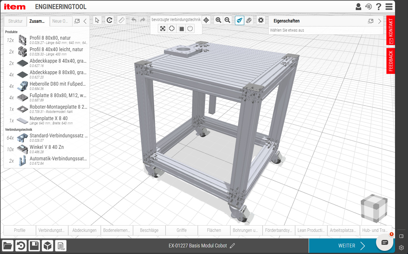 Unterbauten für Cobots