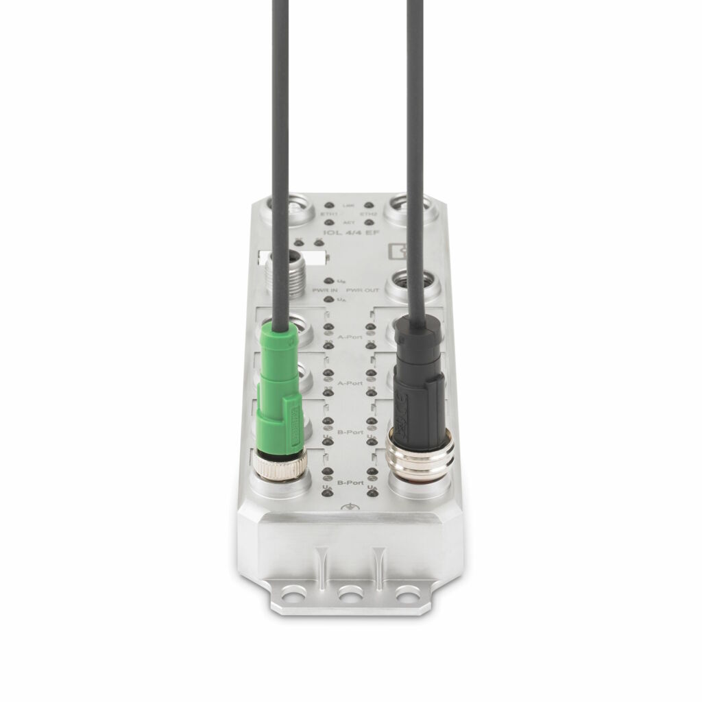 Sicher und schnell im Feld verdrahtet 3 M12-Push-Pull-Schnellanschlusstechnik und M12-Schraubsteckverbinder
vereint in einem Port