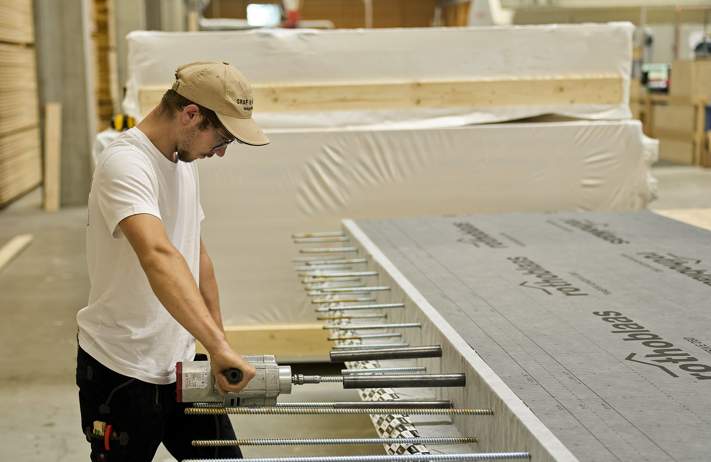 Holz und Beton zusammen gedacht