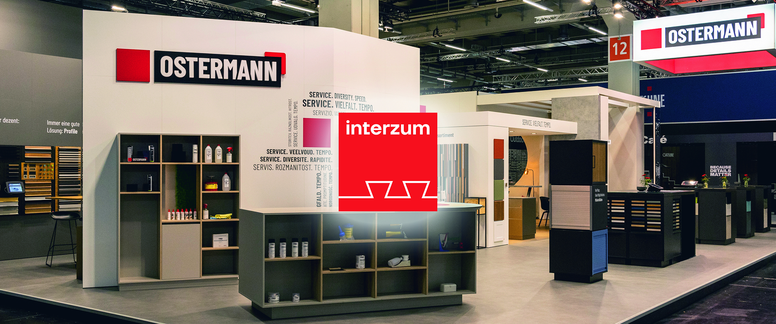 Von Möbelkanten bis zu unterschiedlichen Raumwelten: Ostermann lockt mit Vielfalt an den Stand.