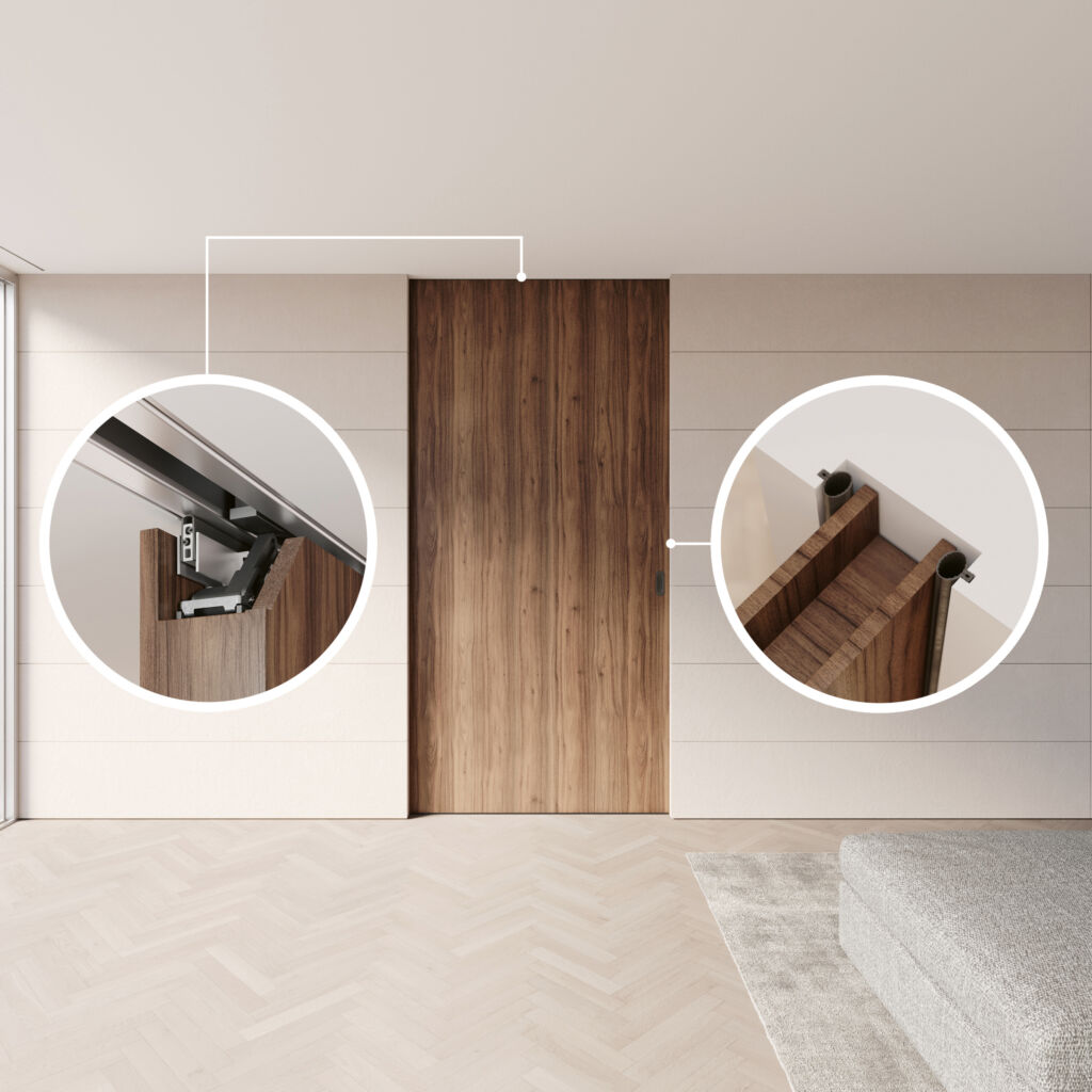 Schallschutz trifft Schiebekomfort 1 Der Schallschutz bei Hawa Porta Acoustics und bei Hawa Junior Acoustics beruht auf einer wartungsfreien Rundumdichtung.