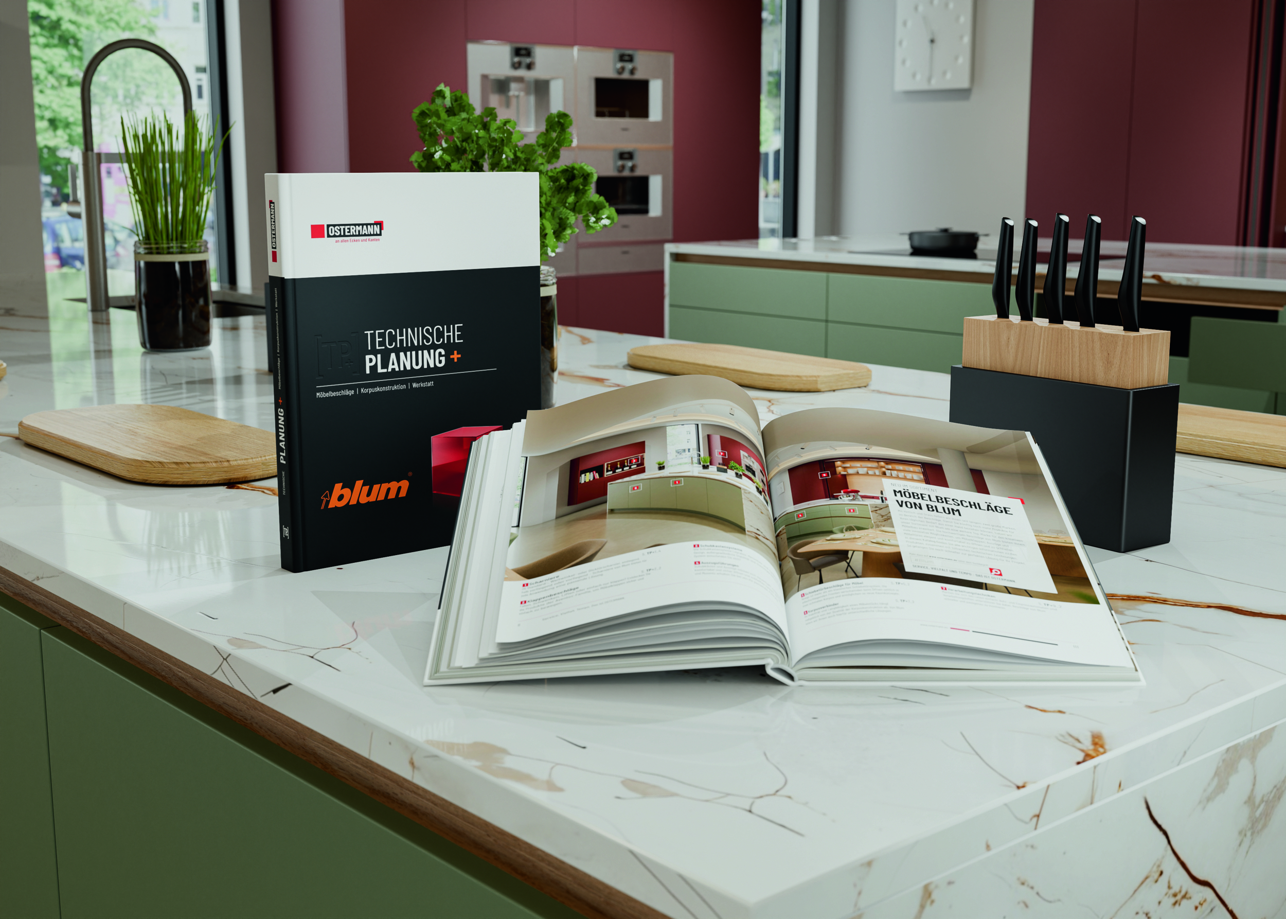 Der neue Ostermann-Katalog [TP+] Technische Planung umfasst auf 400 Seiten das Blum-Sortiment.