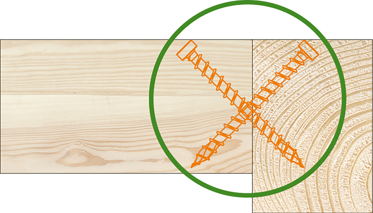 Kreuzverschraubung von Haupt- und Nebenträgern
