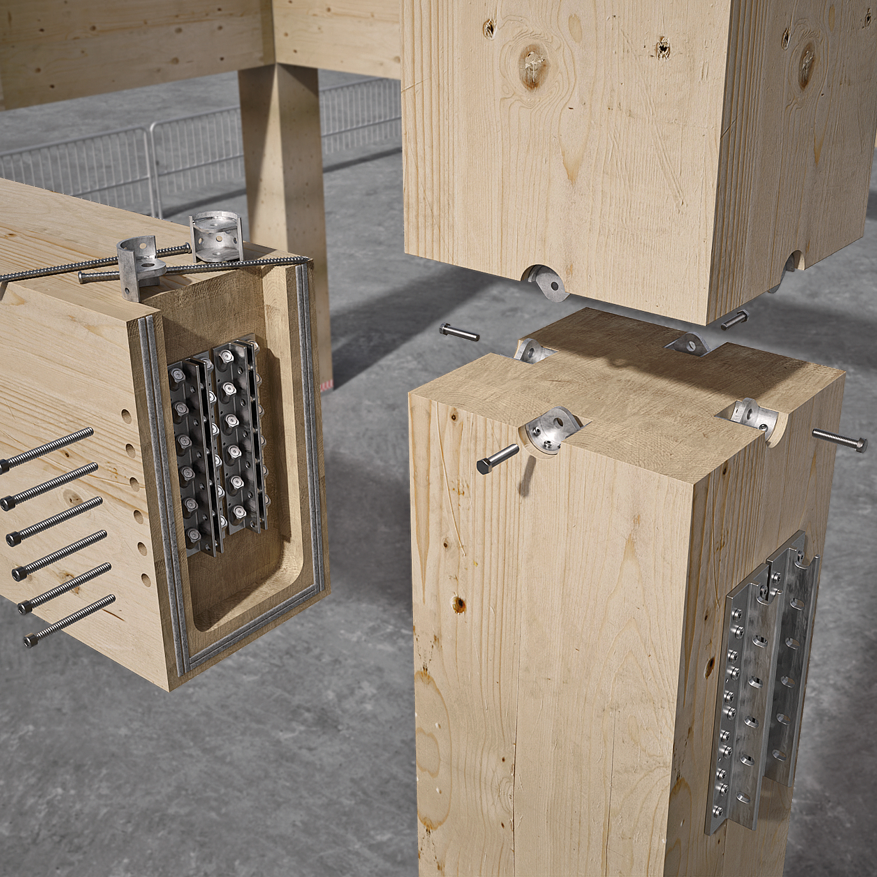 Zugverbinder mit lösbarem Bolzen für Holzbau