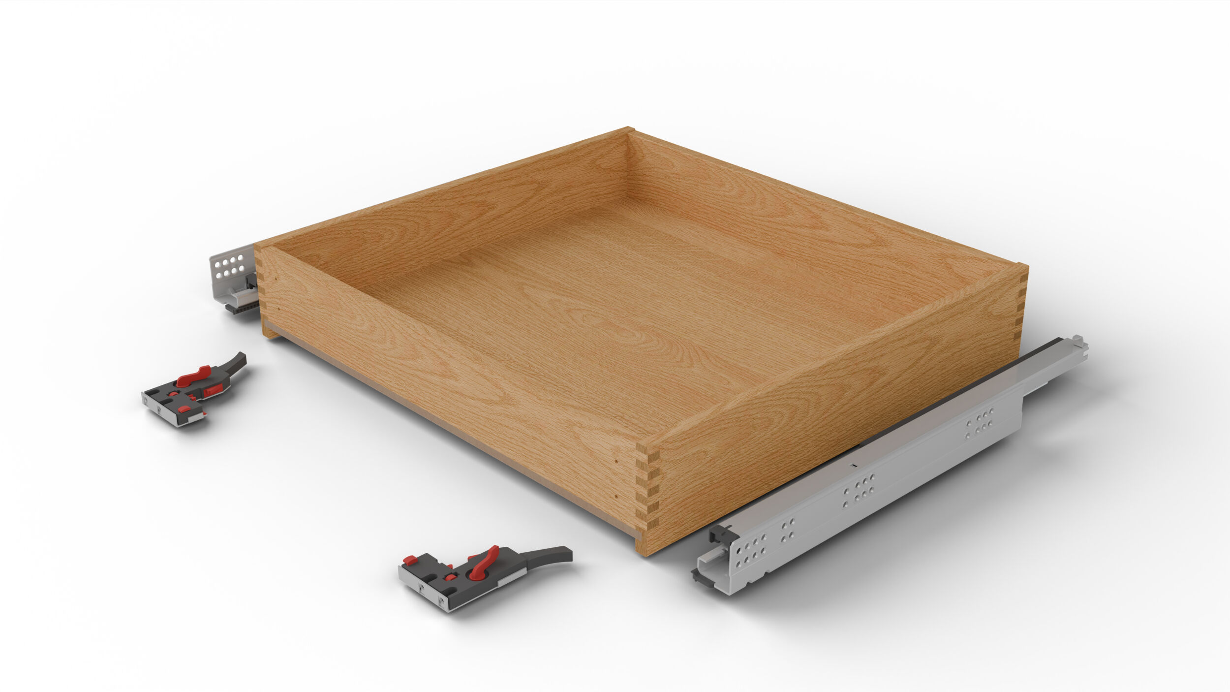 Schubkästen per Konfigurator 3 Der Komplettschubkasten der Serie Matrix Box Wood ist mit verschiedenen Führungen erhältlich.