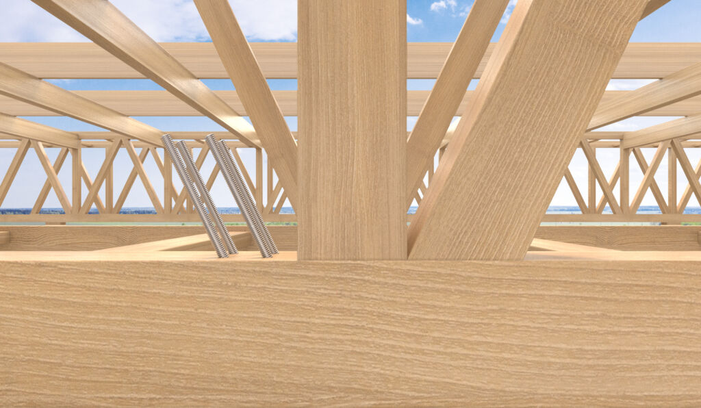 Der FIS EM Plus ermöglicht in Kombination mit Systemkomponenten die Verbindung von Holzbauteilen ganz ohne sichtbare Befestigungspunkte.