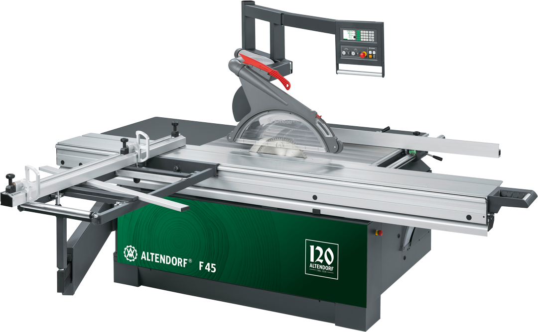 Sonder-Formatkreissäge 3 Die Formatkreissäge F 45 bietet Altendorf zum 120-jährigen Bestehen im Jubiläumsdesign an.