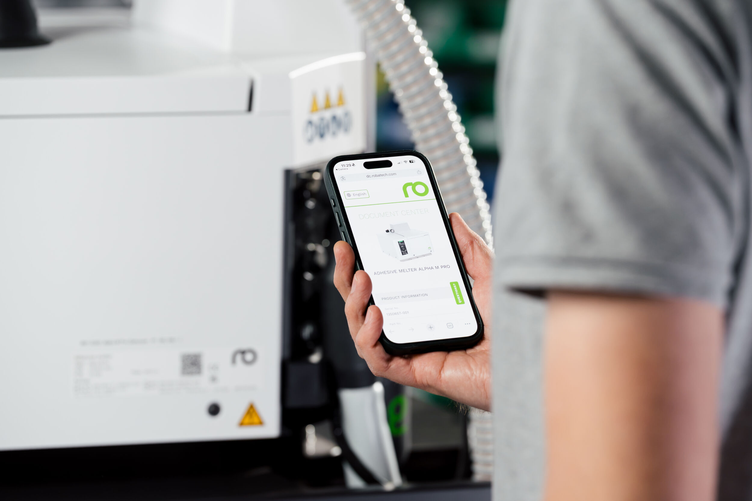 Das Document Center von Robatech ist unter anderem mittels QR-Code an den Produkten des Herstellers zu erreichen.