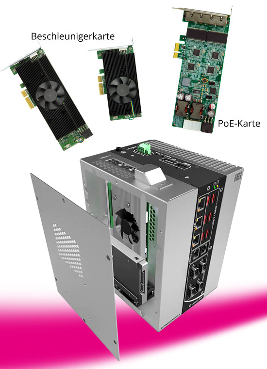 Embedded-PC erweiterbar mit PoE oder Beschleunigerkarte
