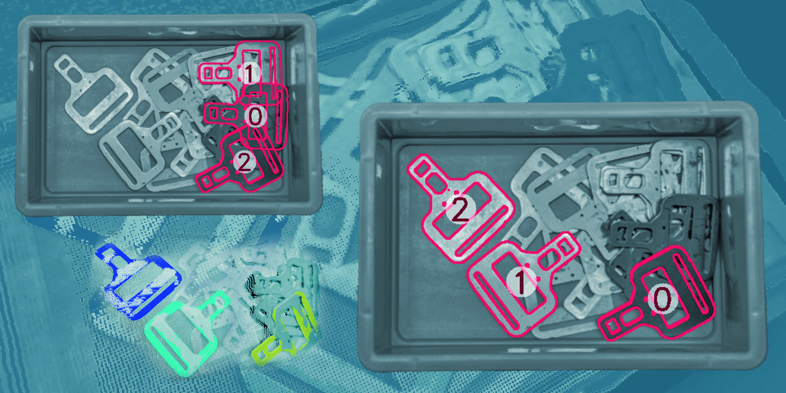 Roboception setzt seit Jahren auf das Training mittels synthetischer Daten basierend auf CAD-Modellen.