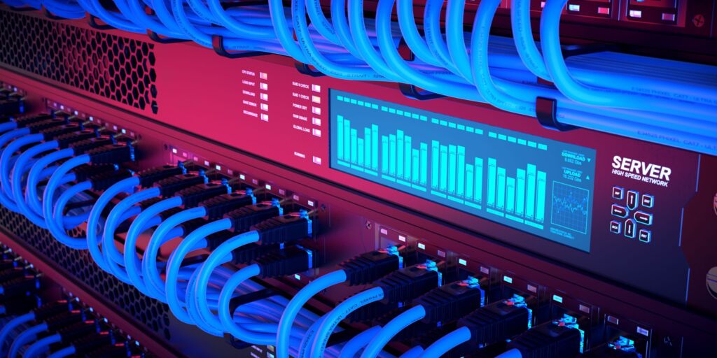 High performance server network. Cabling management