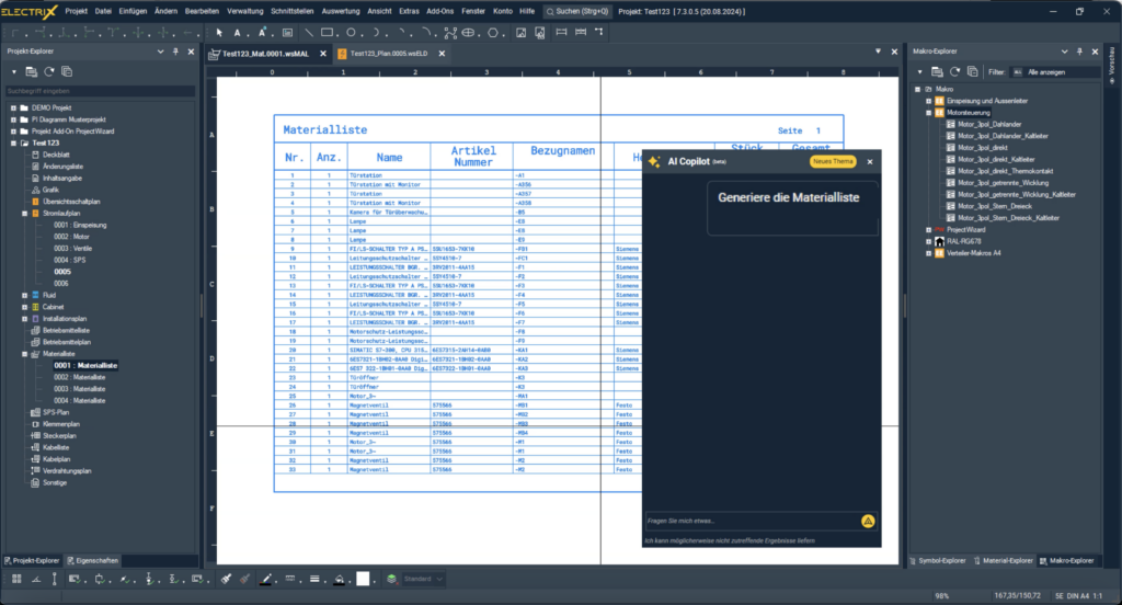 In der Elektro-CAD-Anwendung von WSCAD sind bereits zahlreiche KI-Funktionen integriert.