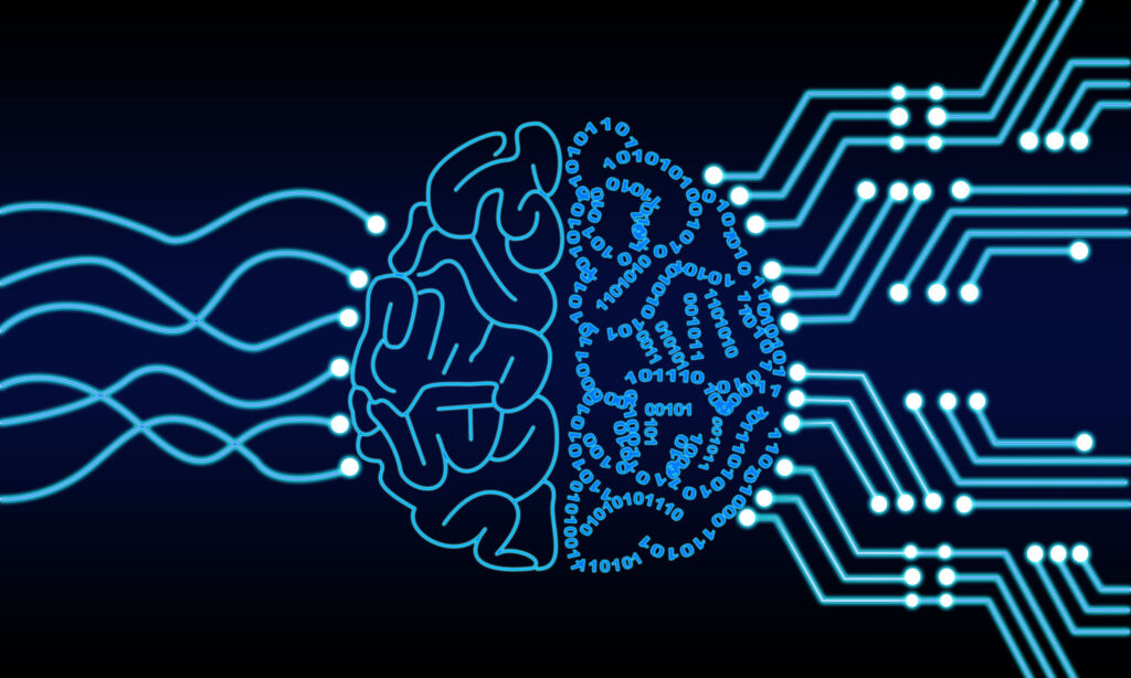 Artificial Intelligence Human Brain Processor Circuit. Cyberneti