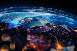 Communication technology for internet business. Global world net