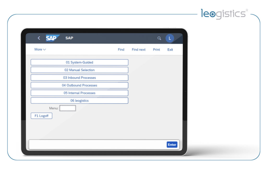 Menü des
RF-Frameworks.
