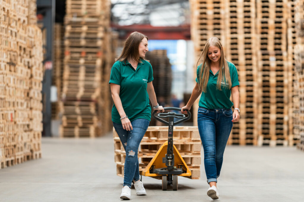 Nutzung standardisierter, wiederverwendbarer Tauschpaletten.