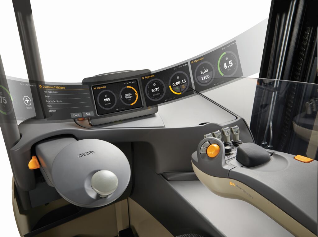 Vollst&auml;ndig vernetzt: Das Gena Betriebssystem optimiert die Staplerleistung und sorgt daf&uuml;r, dass wichtige Informationen leicht eingesehen, verstanden und genutzt werden k&ouml;nnen. Gena ist dynamisch, individuell konfigurierbar und auf einem 7&ldquo;-Farb-Touchscreen stets in Reichweite.