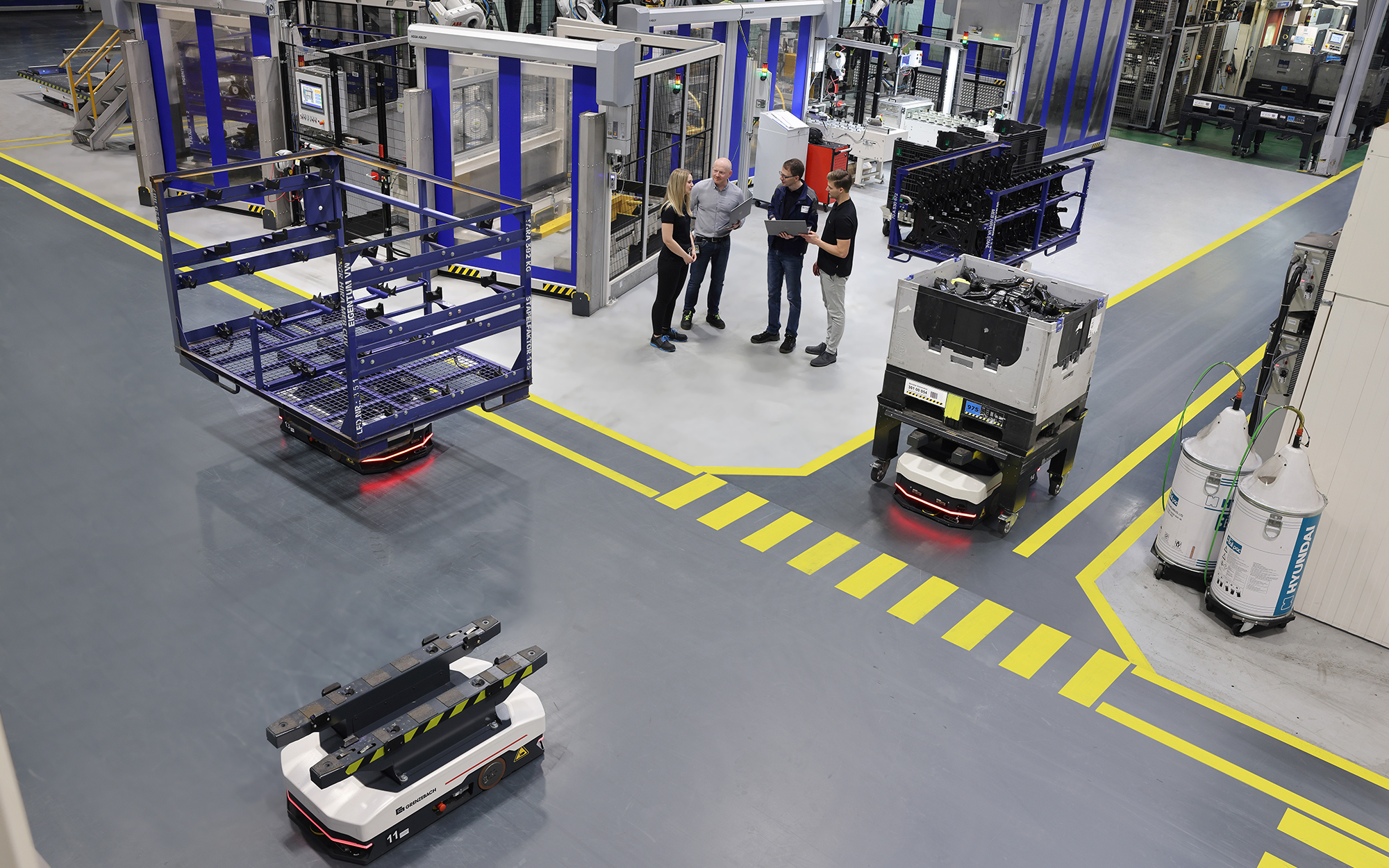 Transportsystem für große Warenträger