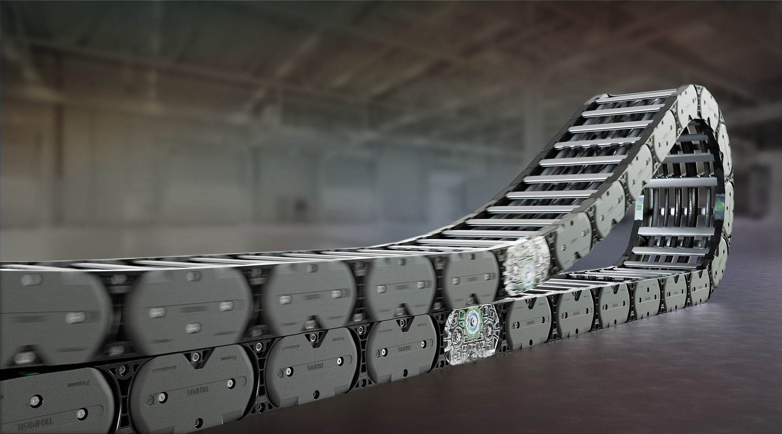 Energieketten aus der neuen TKHP-Serie von Tsubaki Kabelschlepp sind stabil, langlebig und haben einen geringen Wartungsaufwand.