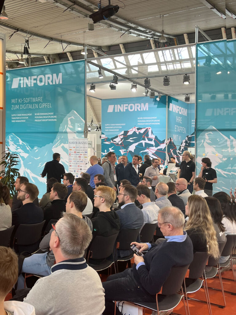 Inform freut sich auf den Austausch am Messestand zu KI-Lösungen für Supply Chain, Produktion und Logistik.