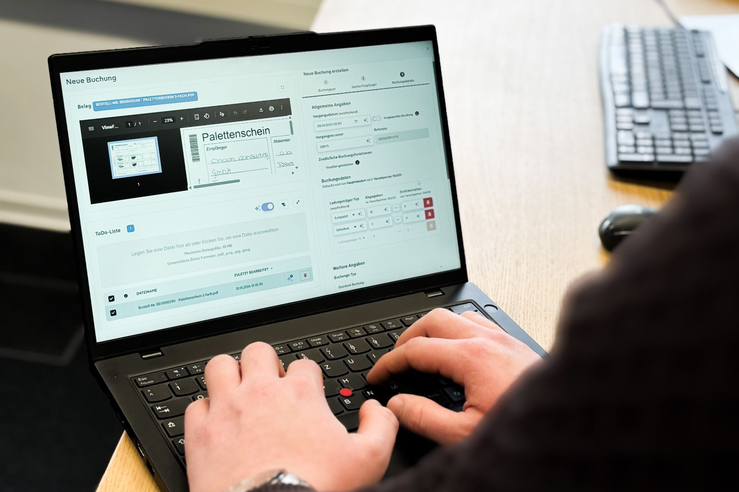 KI-Agent zur automatischen Datenübertragung für Palettenscheine