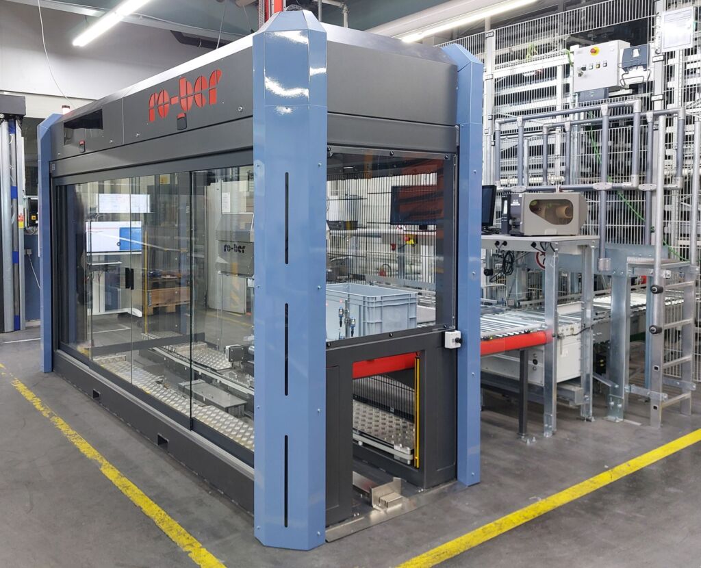 Entladezelle für Bodenrolle mit Anbindung an AKL.