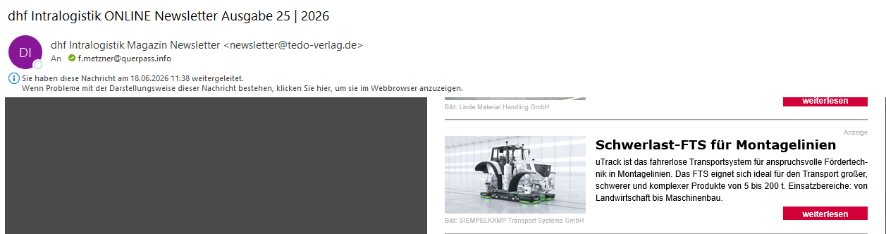 Schwerlast-FTS für Montagelinien