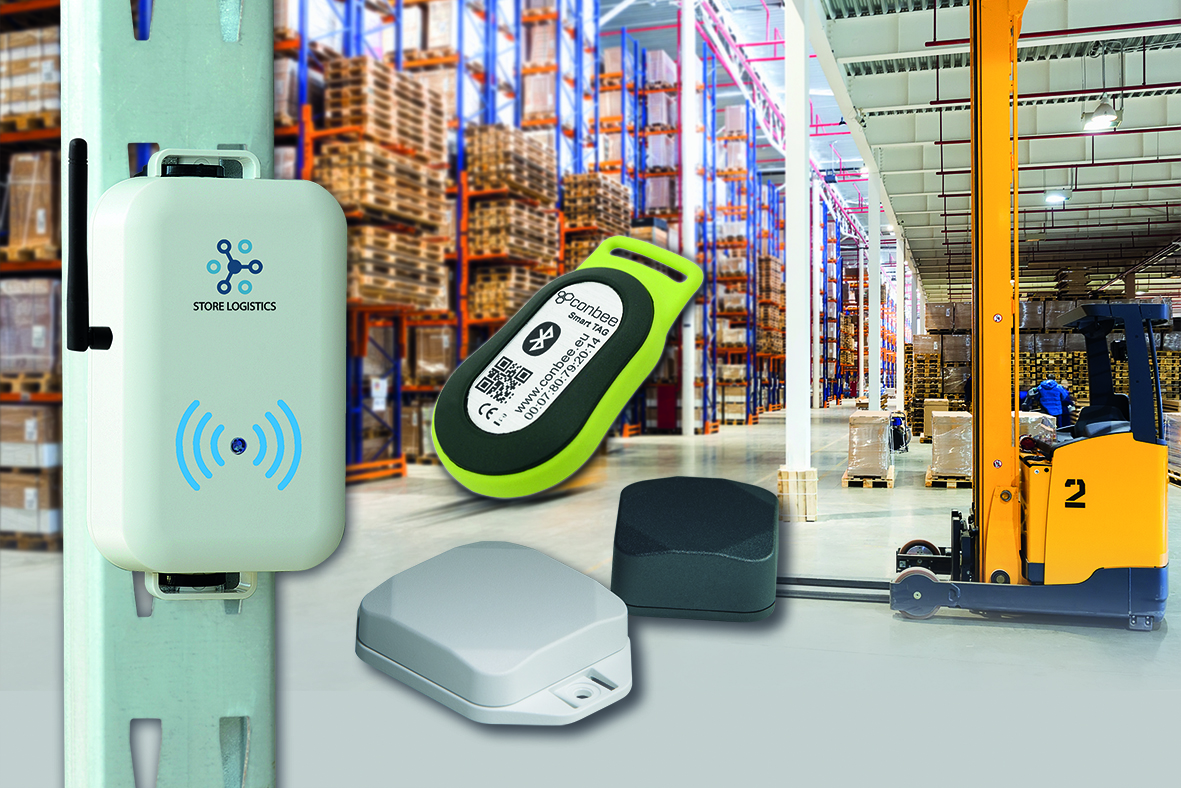 Large modern warehouse with forklifts