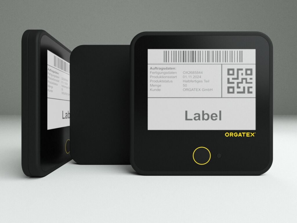 Für Anwendungen, in denen papierbasierte Fertigungsbegleitscheine bislang den Informationsfluss steuern, ist OX-Label als digitales E-Ink-Etikett ausgelegt.