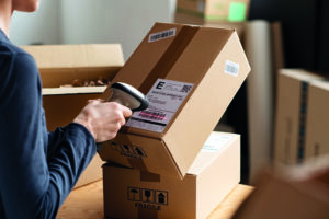 Scanning parcel barcode before shipment