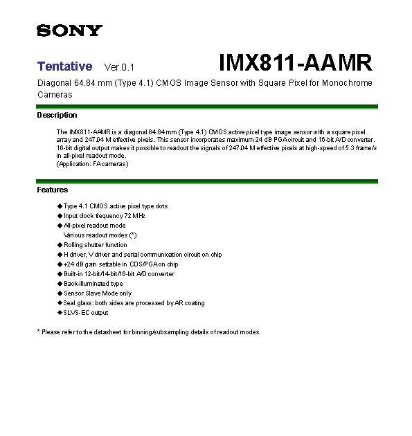 247MP CMOS by Sony