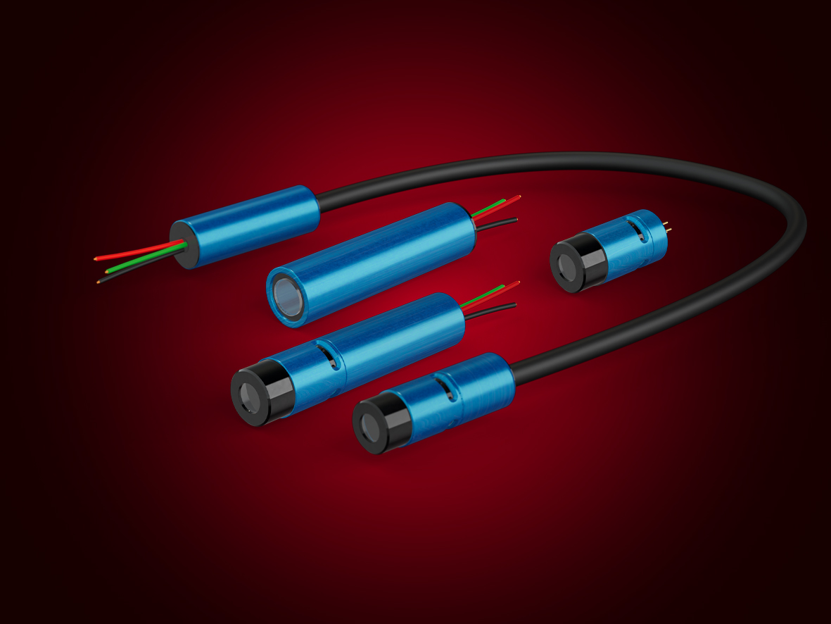 A compact and flexible laser module for integration in 3D sensors. Only 47 mm long and 10 mm in diameter - the MVpico is available with a wavelength of 405 to 850 nm and with output powers up to 100 mW