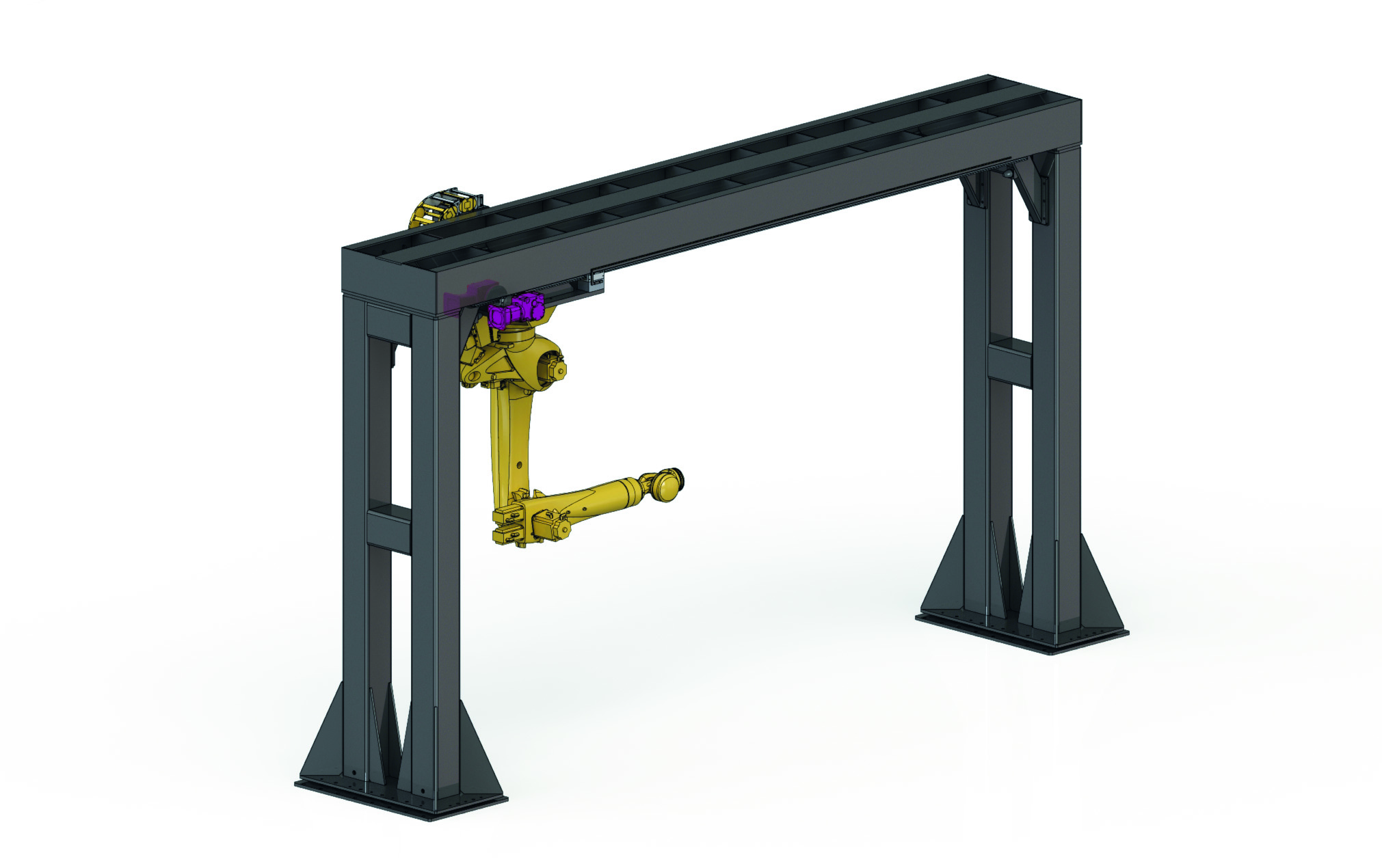 Robuste Portalträger für den flexiblen Einsatz von Robotern 8 132267 LEANTECHNIK Roboter Portal