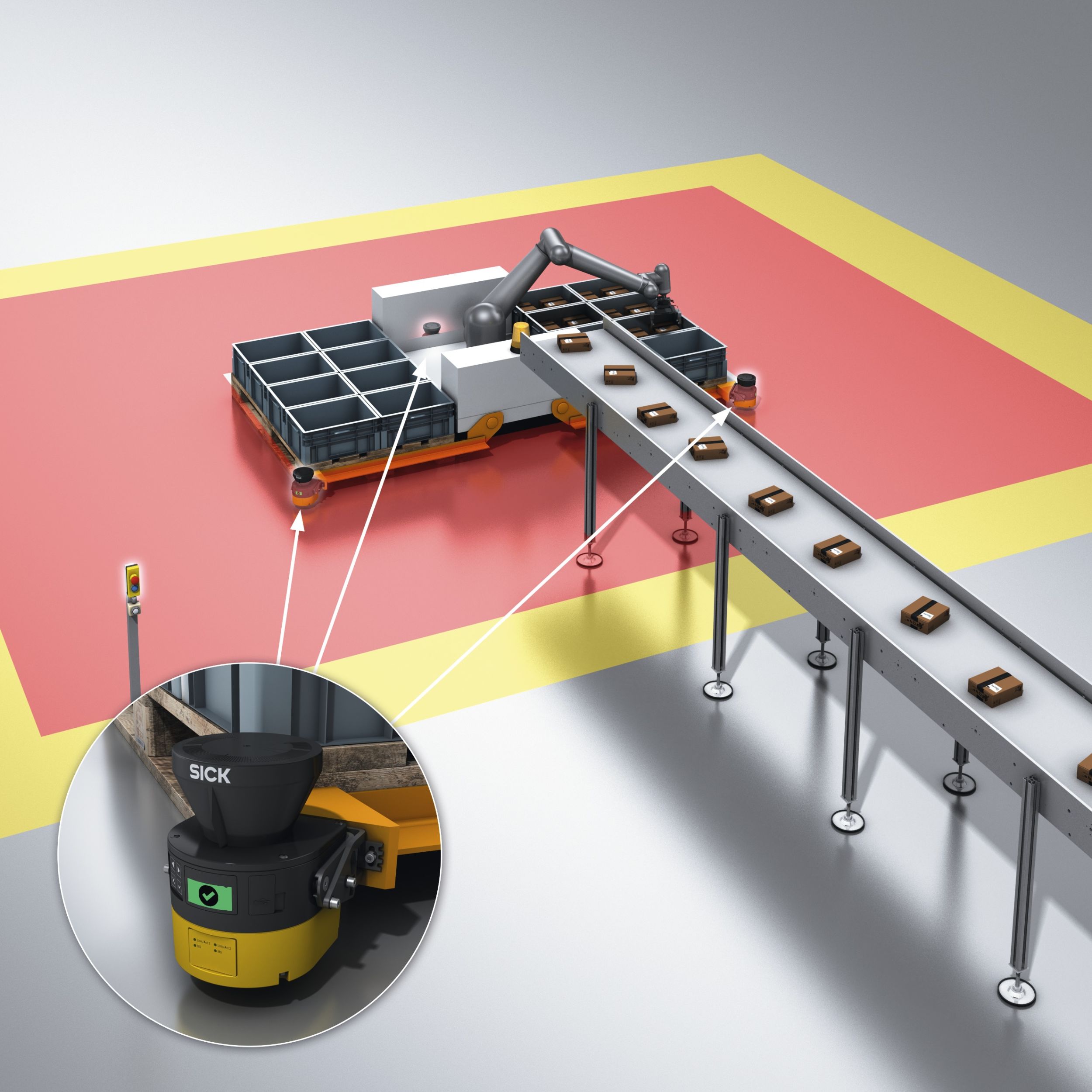 Sicherheitssystem für MRK 4 web 145429 SICK safe robotics area protection 0078589