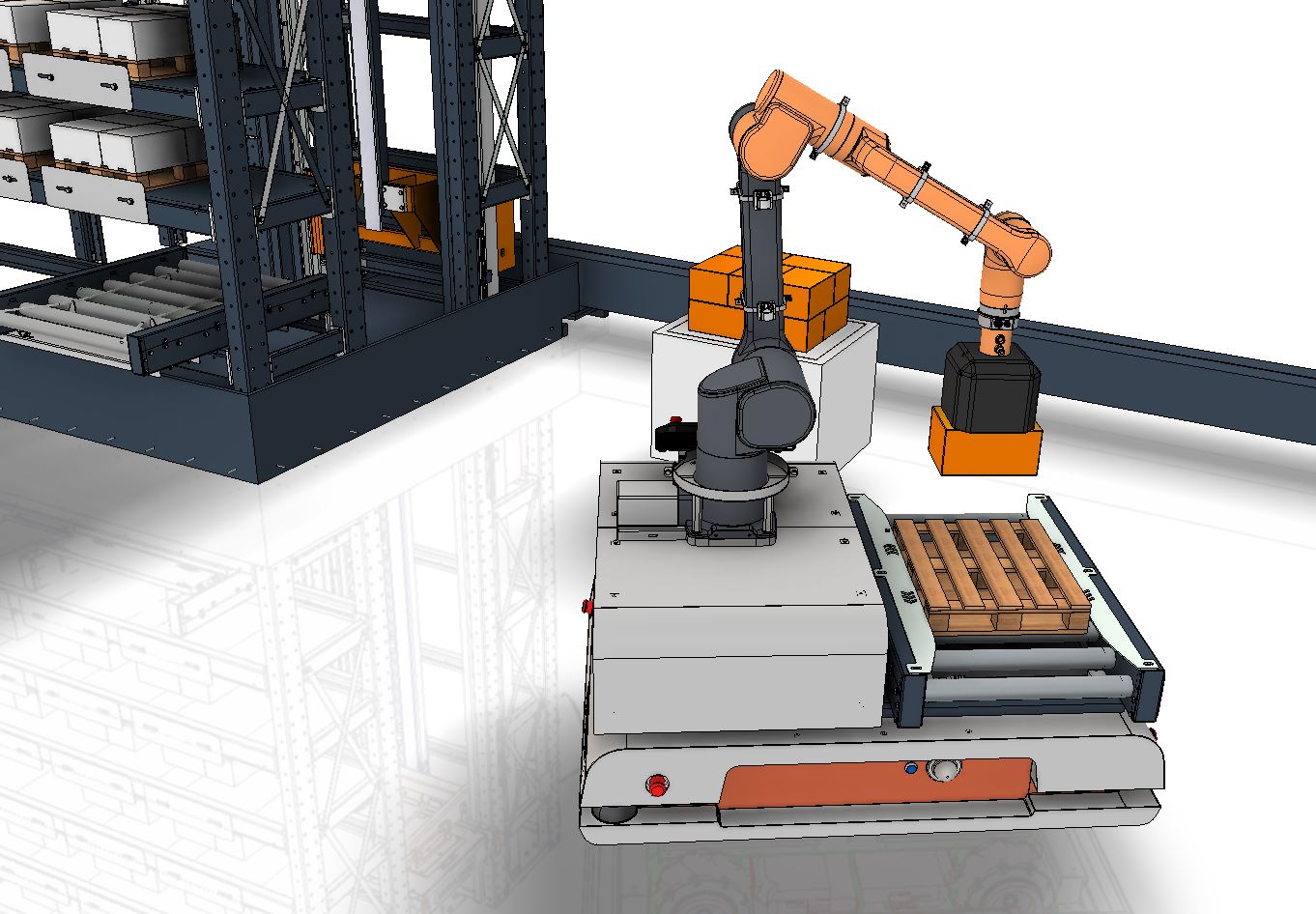 Autonome Transportsysteme und smarte Robotik unterstützen Mitarbeiter 7 web 170472 3D Bild FTS in Kombination mit MRK
