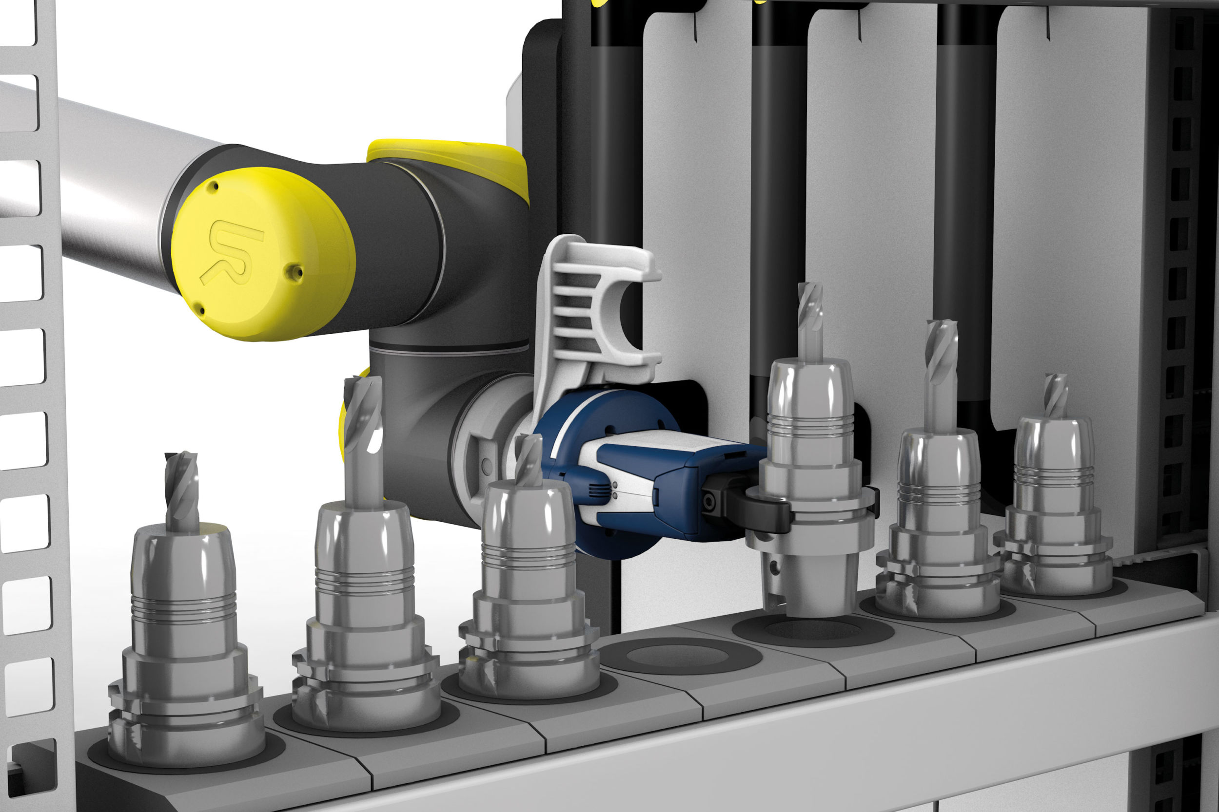 Kollaboratives Robotersystem mit selbstfahrendem Werkzeugwagen 6 172513 gripper cora smart automation keeper ZOLLER