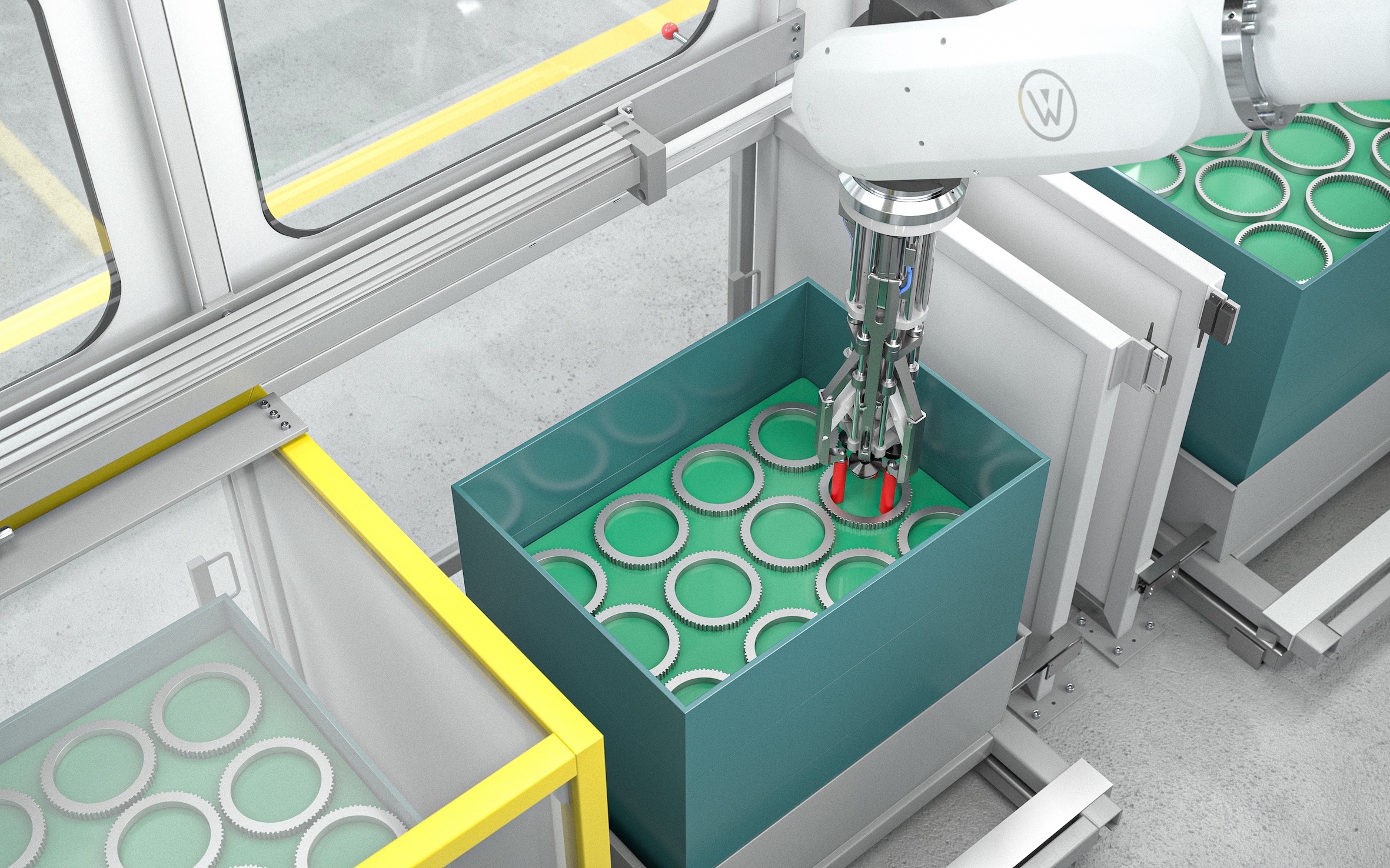 Handling gestapelter Bauteile mit Lagentrennung 6 web 217989 Wickert PI Multigreifer Foto 3